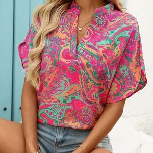 Colorful Floral Women's Blouse